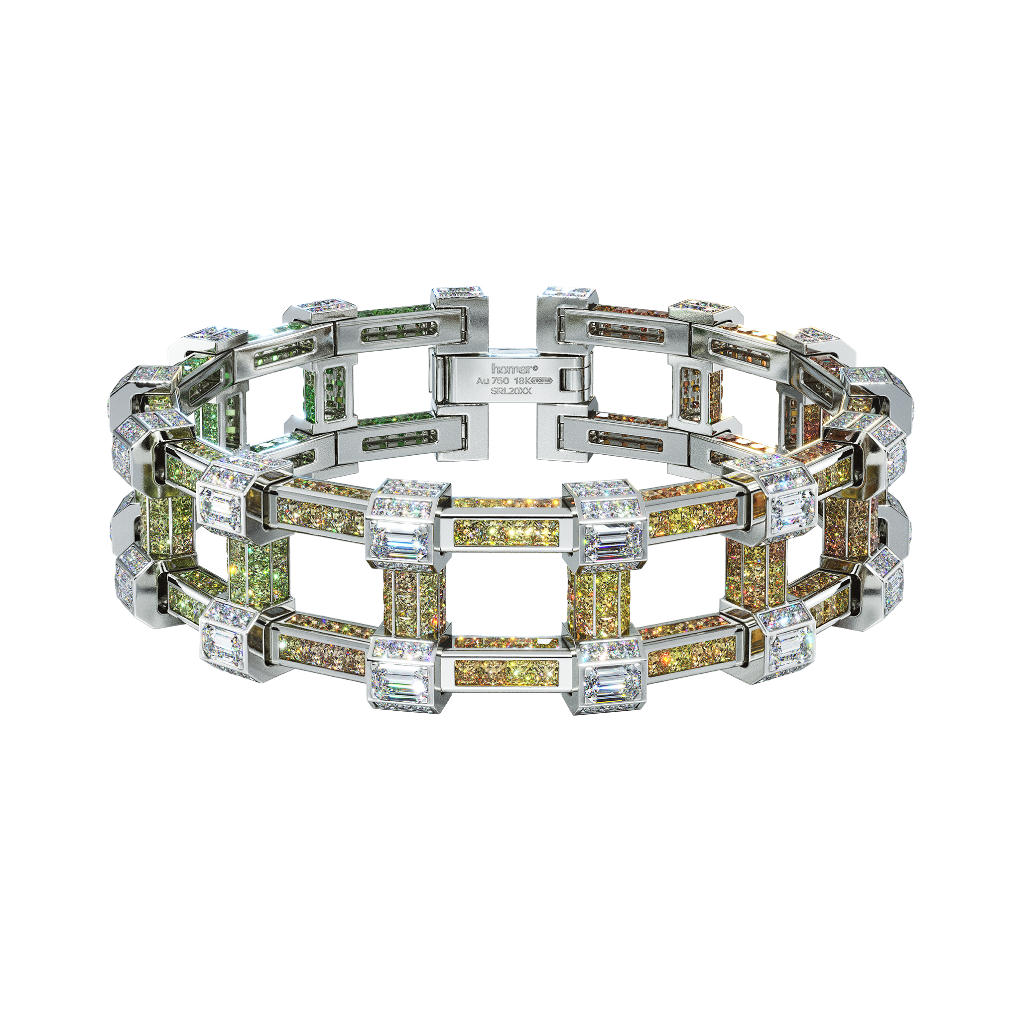 A detail of Sodium High Jewelry Bracelet in Multi Color